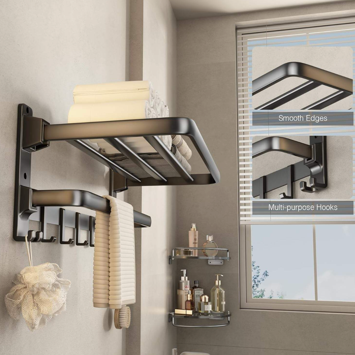 Double Folding Towel Rack