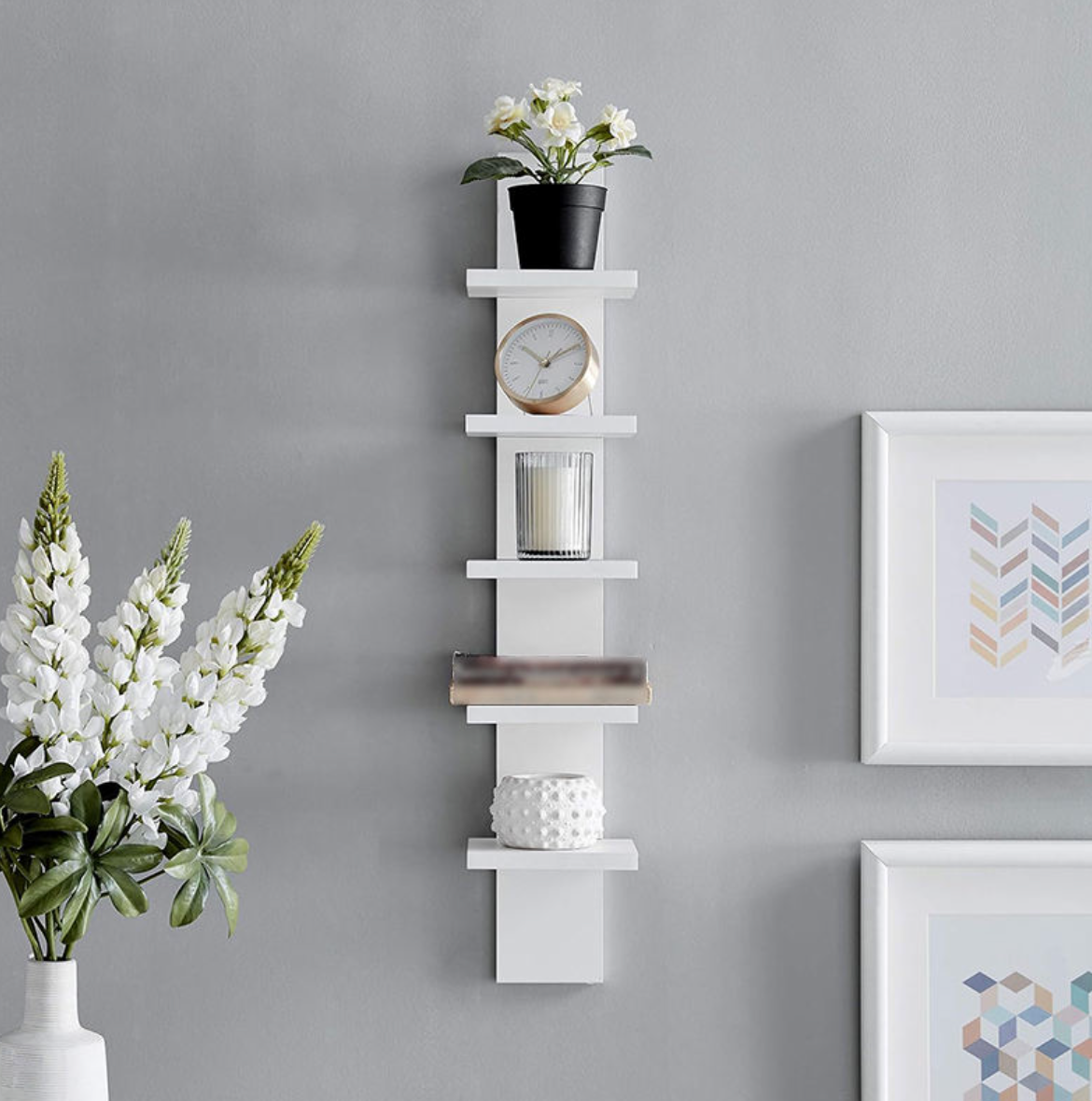 5-Tier Modern Wooden Ledge Shelf
